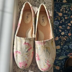 b.o.c. Floral Canvas Slip-On Flats